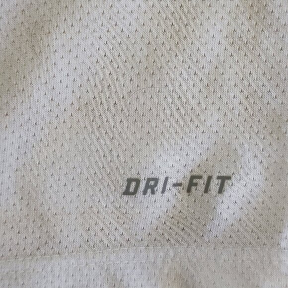 Nike active wear / athletic racer back tank top white yellow stripes women's M - Picture 8 of 10